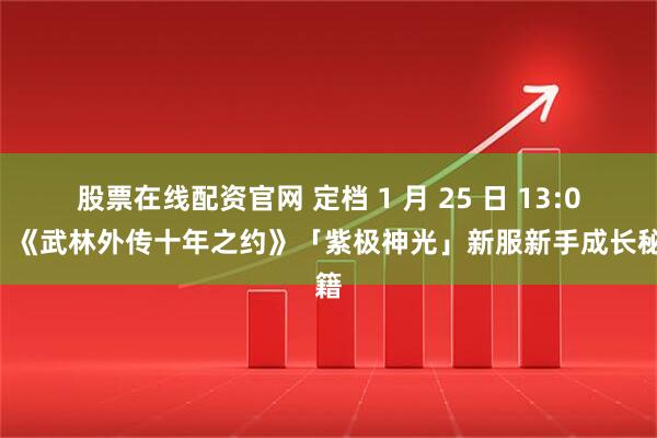 股票在线配资官网 定档 1 月 25 日 13:00！《武林外传十年之约》「紫极神光」新服新手成长秘籍